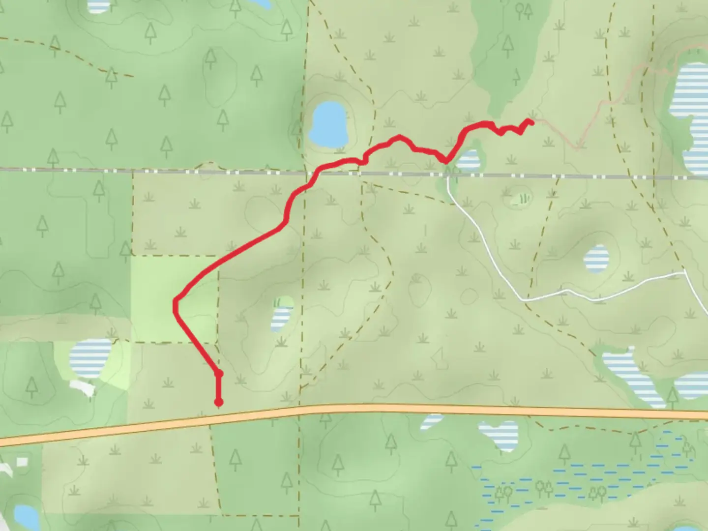 An image depicting the trail Cross Seminole Trail - Short and its surrounding area.