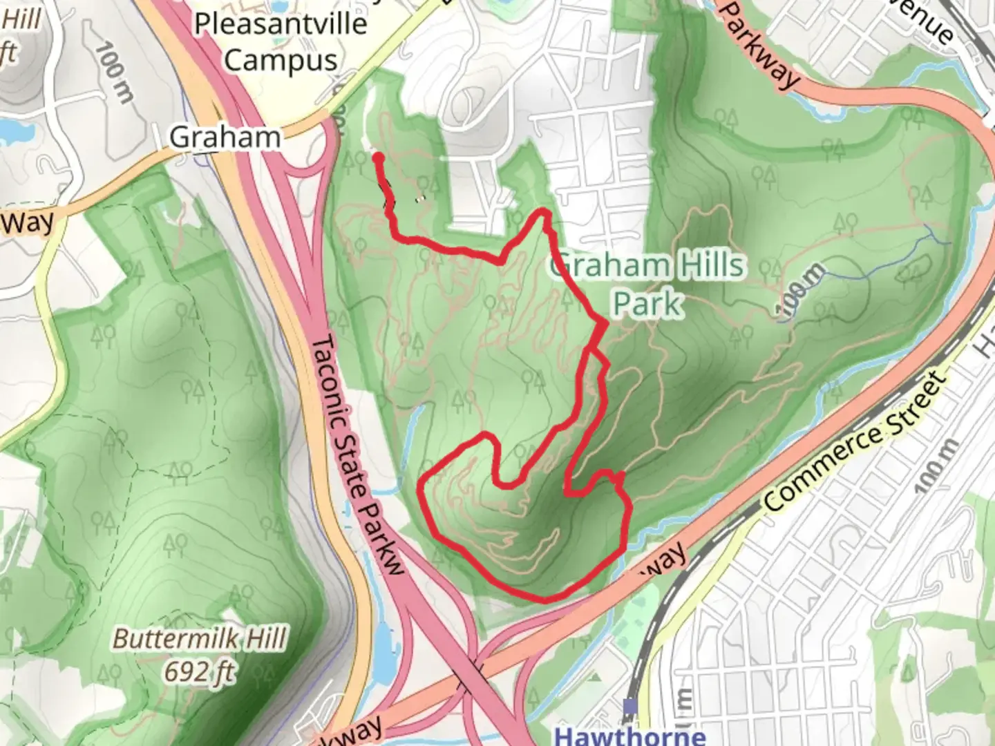 An image depicting the trail Graham Hills Country Park Loop and its surrounding area.