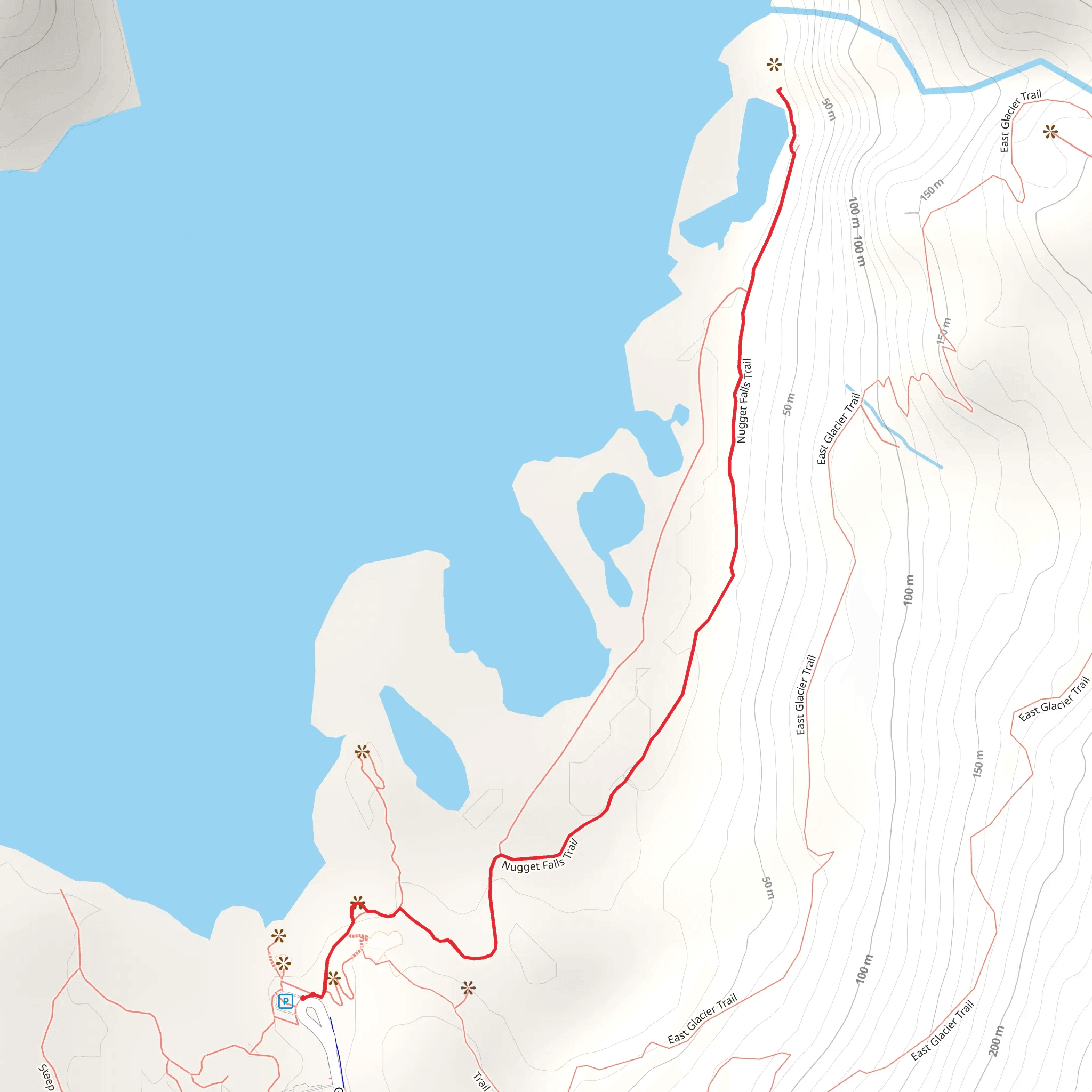 Nugget Falls Trail mobile static map