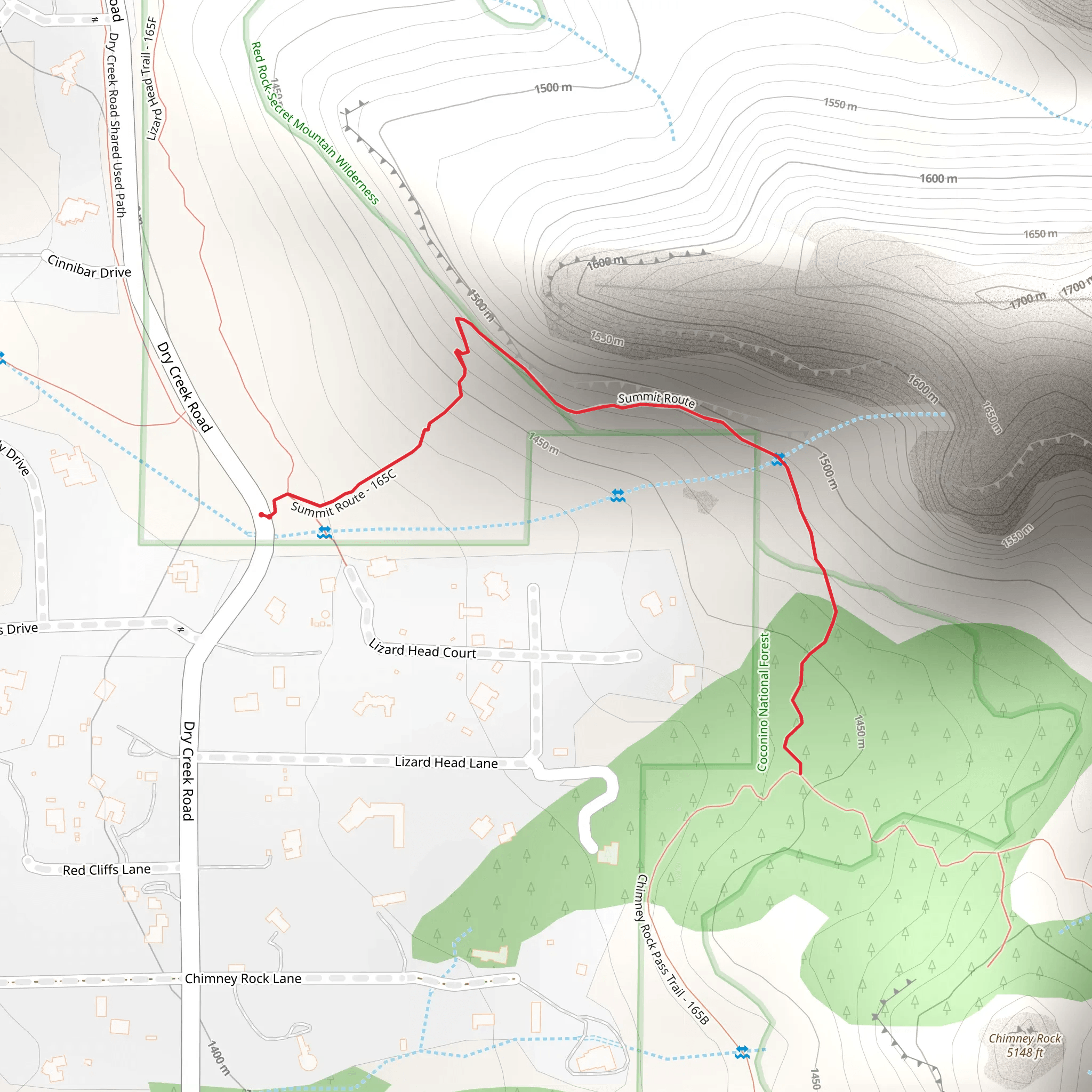 Summit Route Trail mobile static map