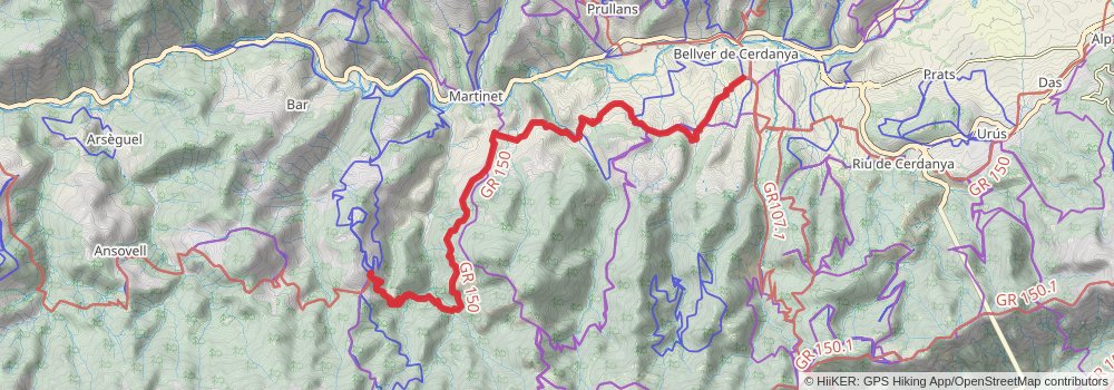 GR 3 Central Path of Catalonia stage 20 Map