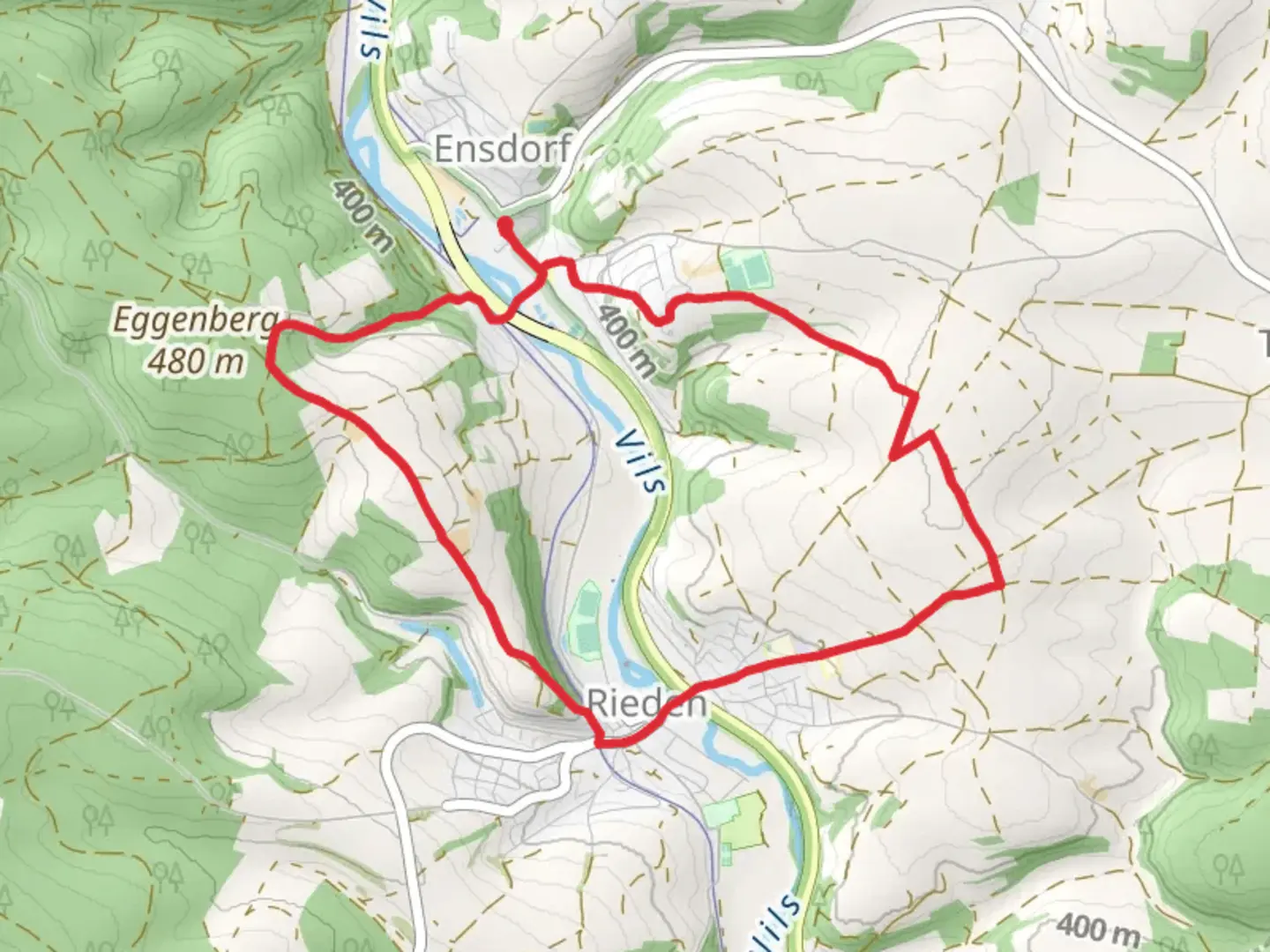 An image depicting the trail Jurasteig Schlaufe and Vilstalwanderweg Loop and its surrounding area.