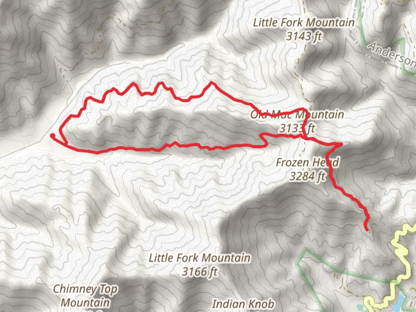 An image depicting the trail North and South Old Mac Loop Trail and its surrounding area.