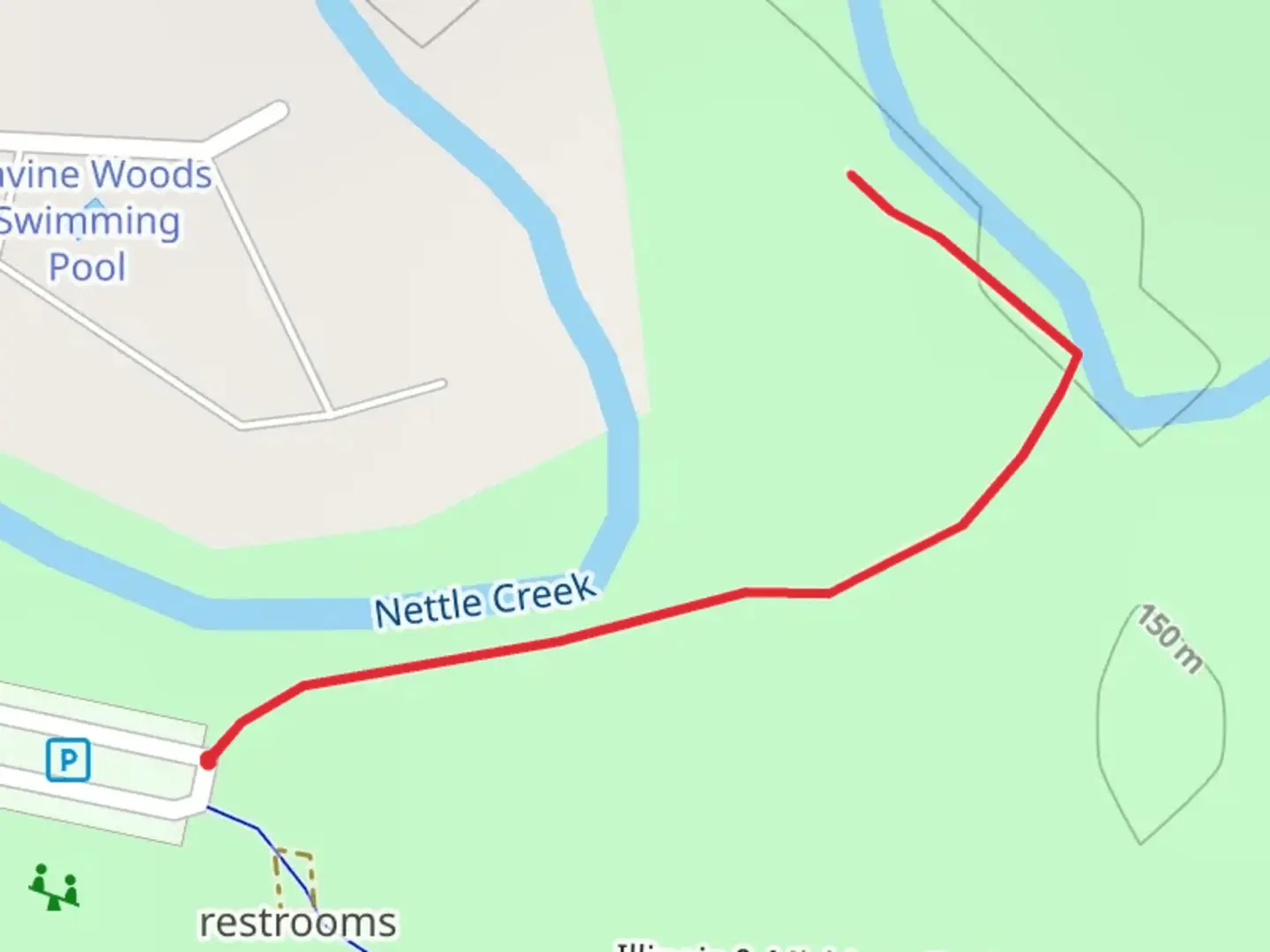 An image depicting the trail Nettlr Creek - Gebhard Woods State Park and its surrounding area.