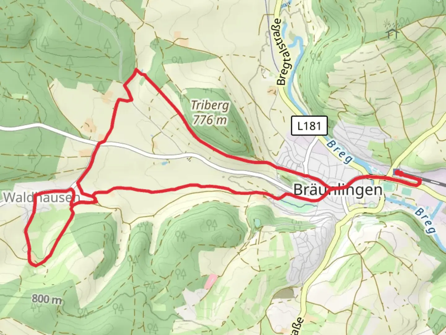 An image depicting the trail Himmelreich-Jakobusweg and Mistelbrunn Pilgerweg and its surrounding area.