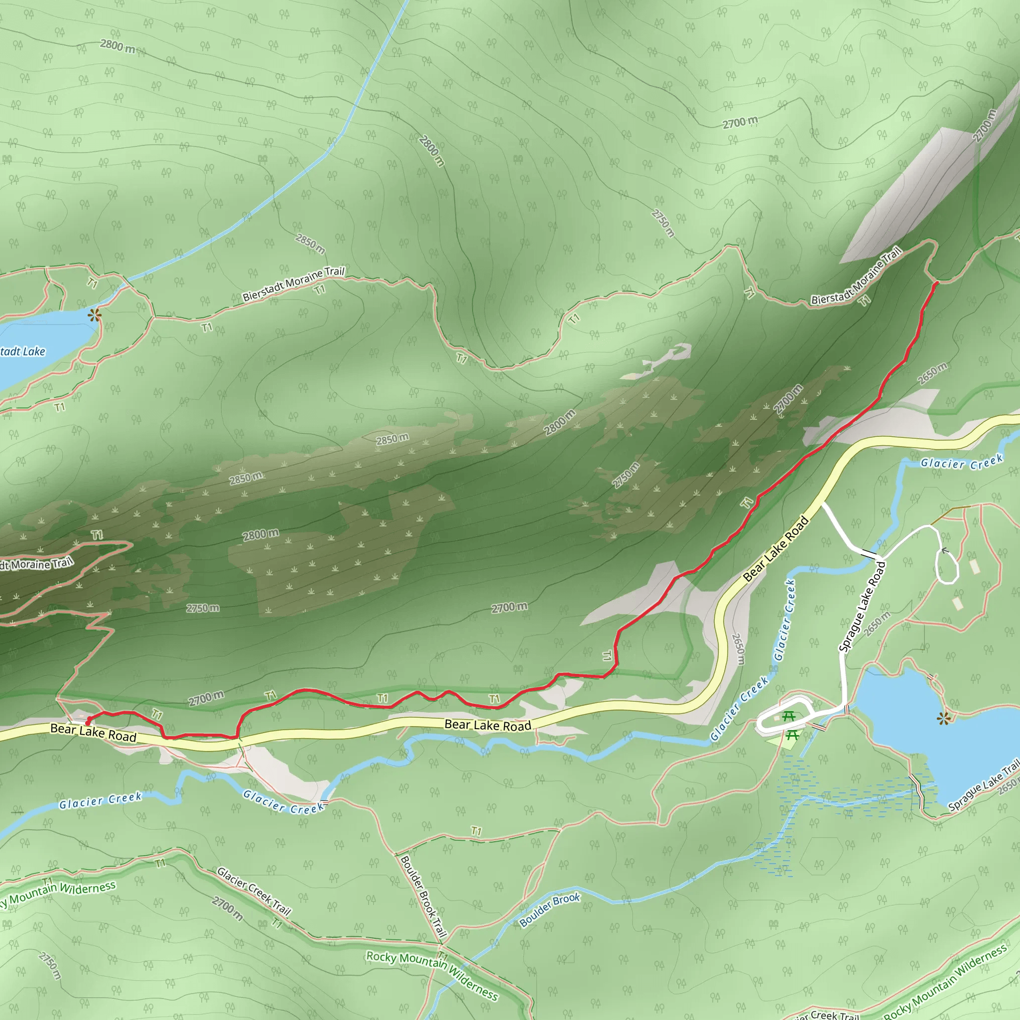 Lower Bierstadt Moraine Trail mobile static map