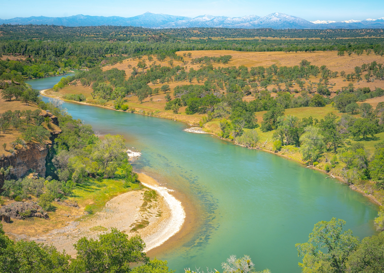 An image depicting the trail Sacramento River Trail, FB Trail and Hornbeck Trail and its surrounding area.