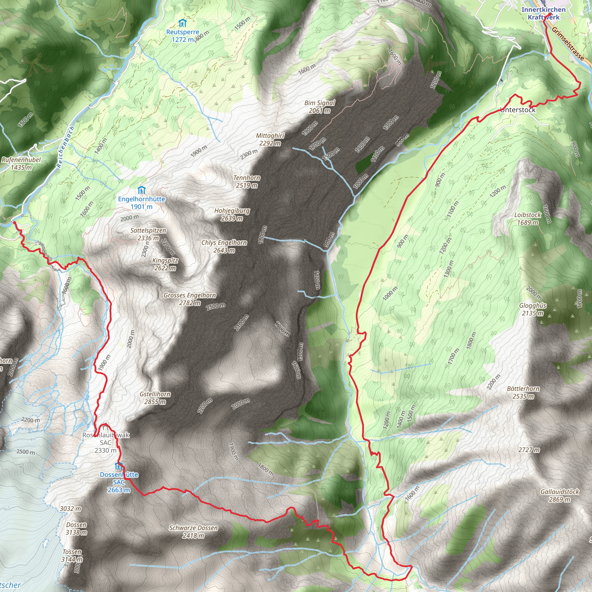 Dossen Hut mobile static map