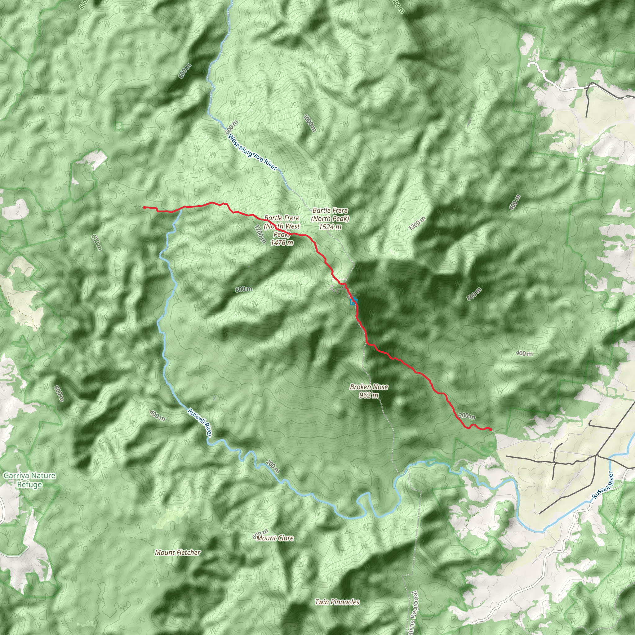 Bartle Frere Trail mobile static map