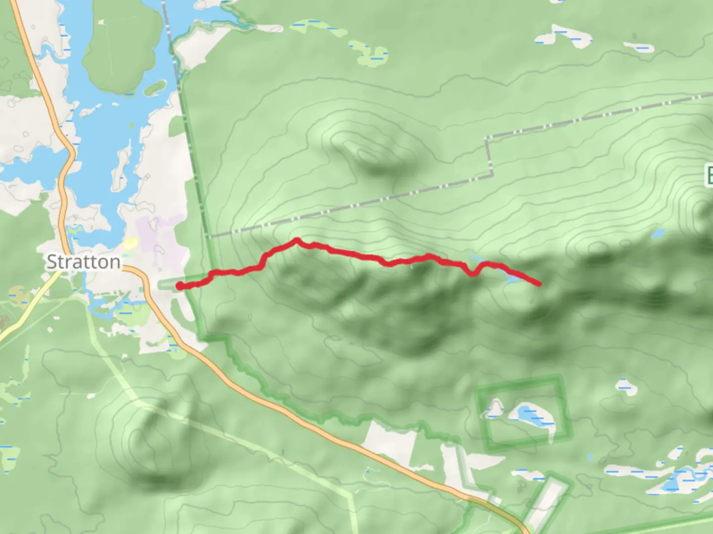 An image depicting the trail Cranberry Peak from Currie Street and its surrounding area.