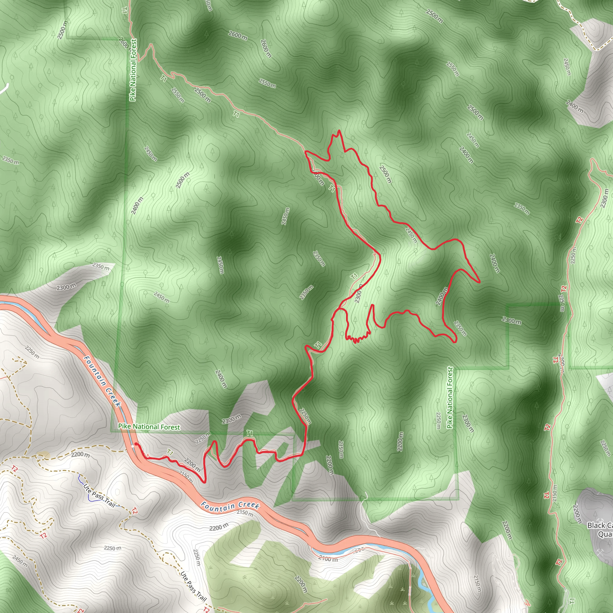 Waldo Canyon Trail mobile static map
