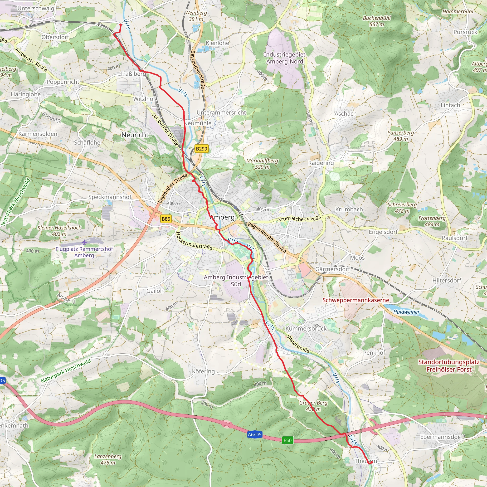 Altmannshof to Theuern Walk mobile static map