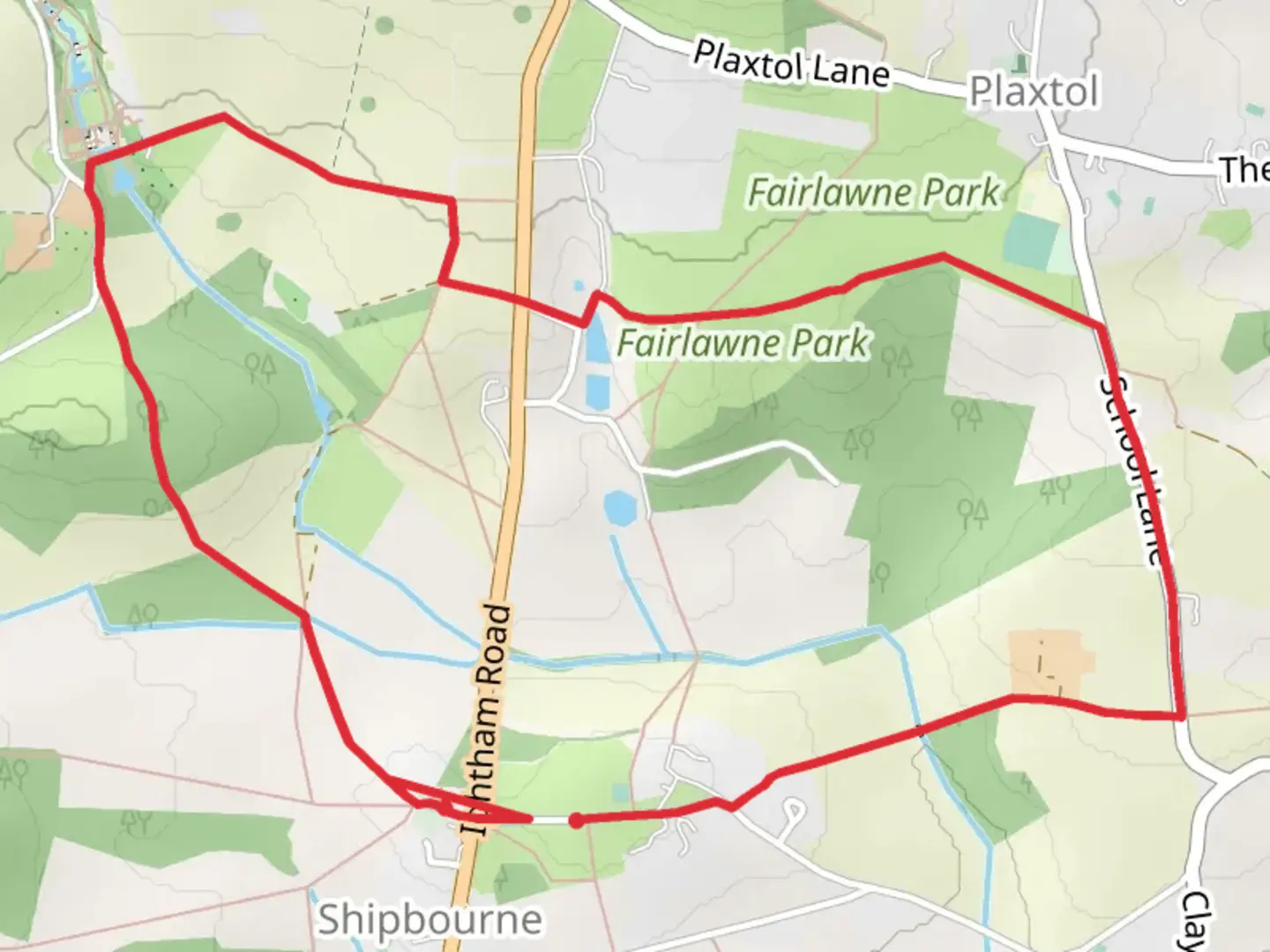 An image depicting the trail National Trust - Ightham Mote Loop and its surrounding area.