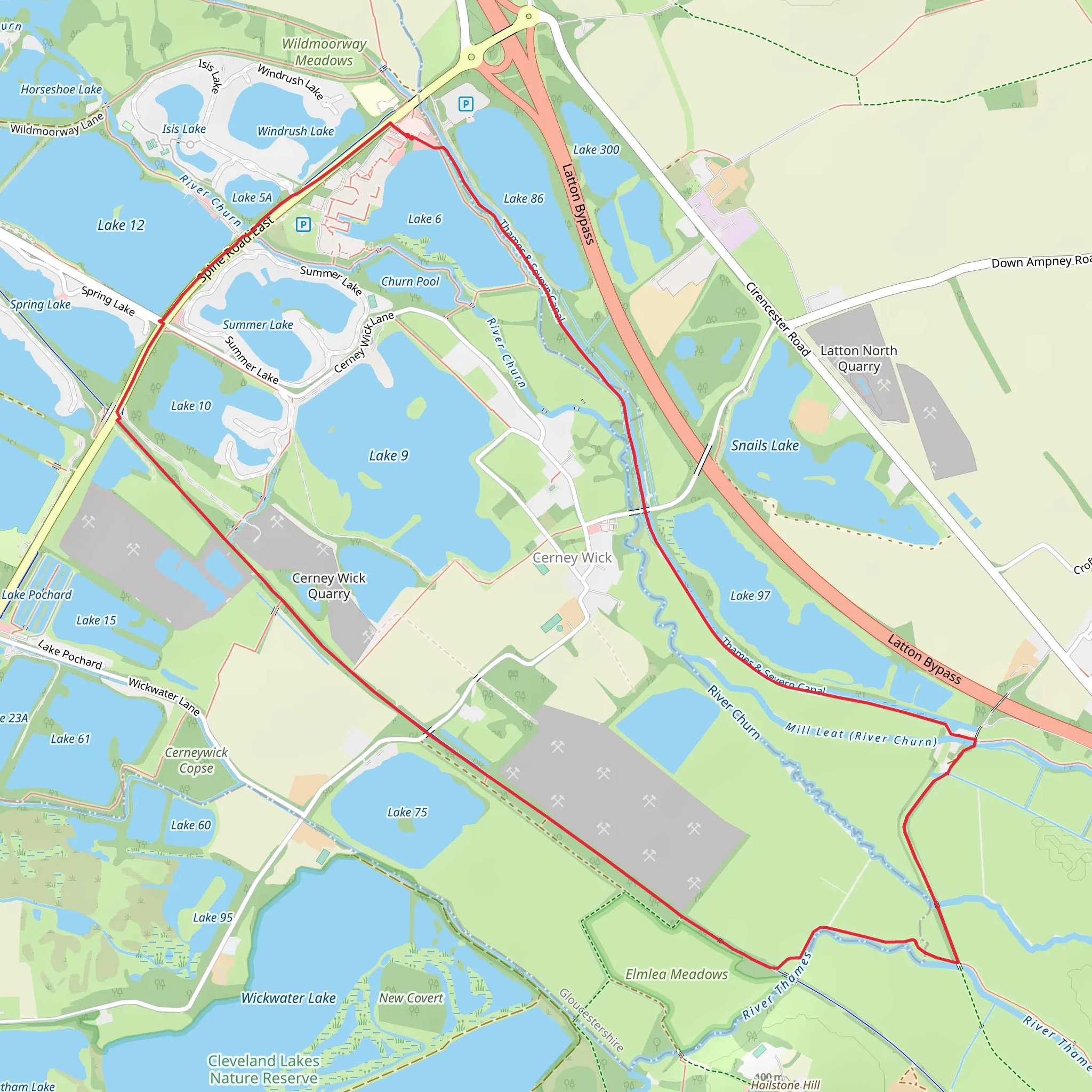Cerney Wick Circular Path mobile static map