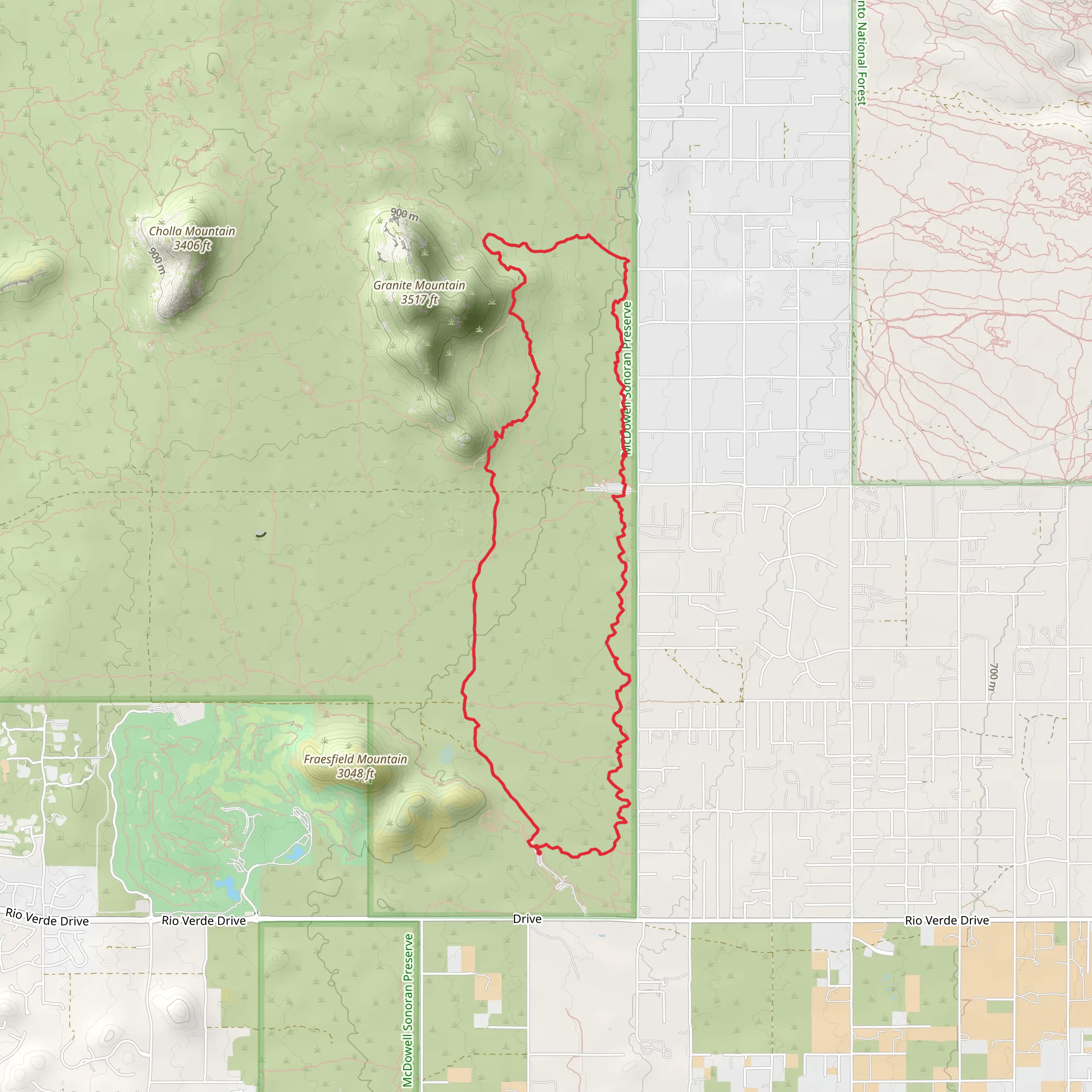 Maricopa Loop Trail mobile static map
