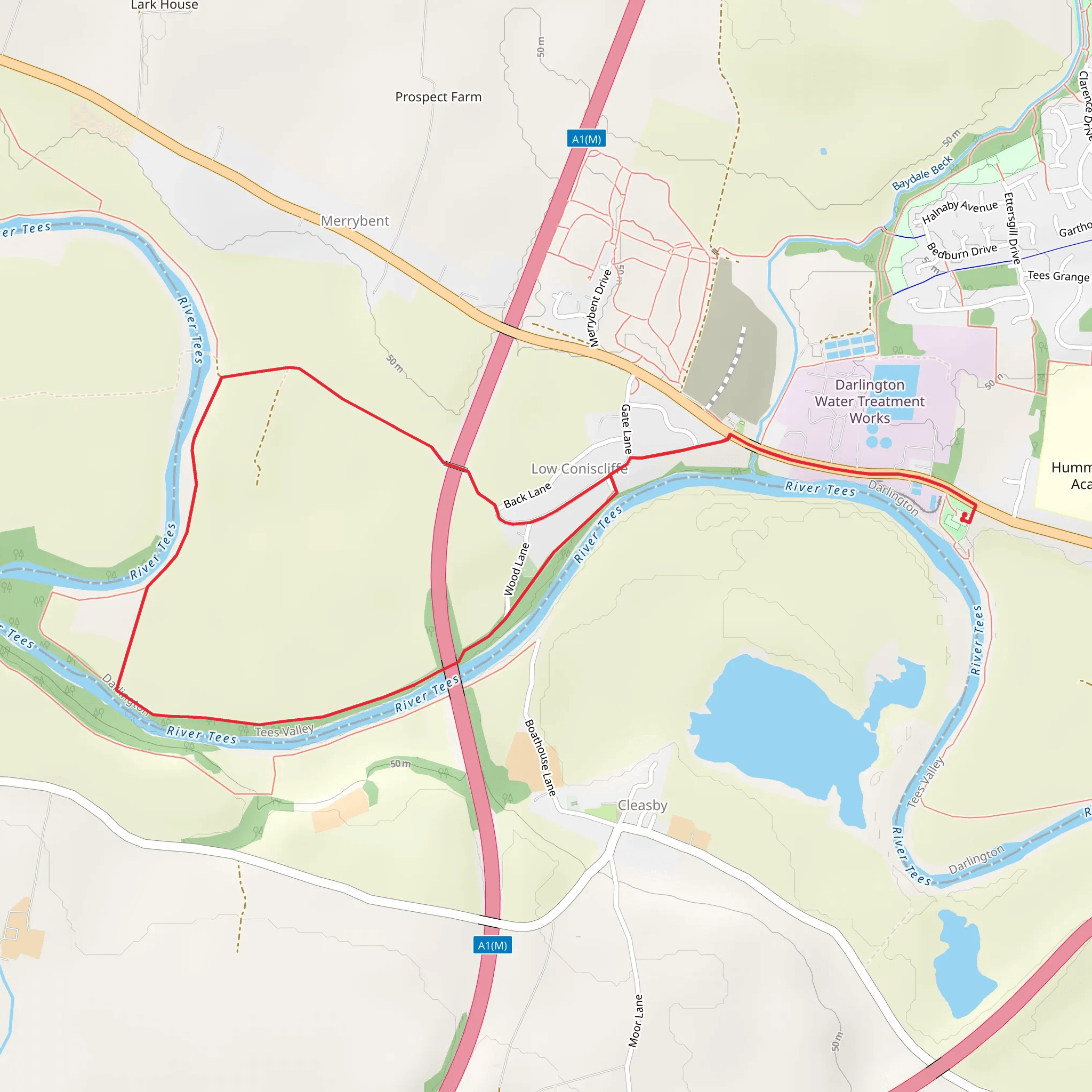 River Tees via Teesdale Way mobile static map