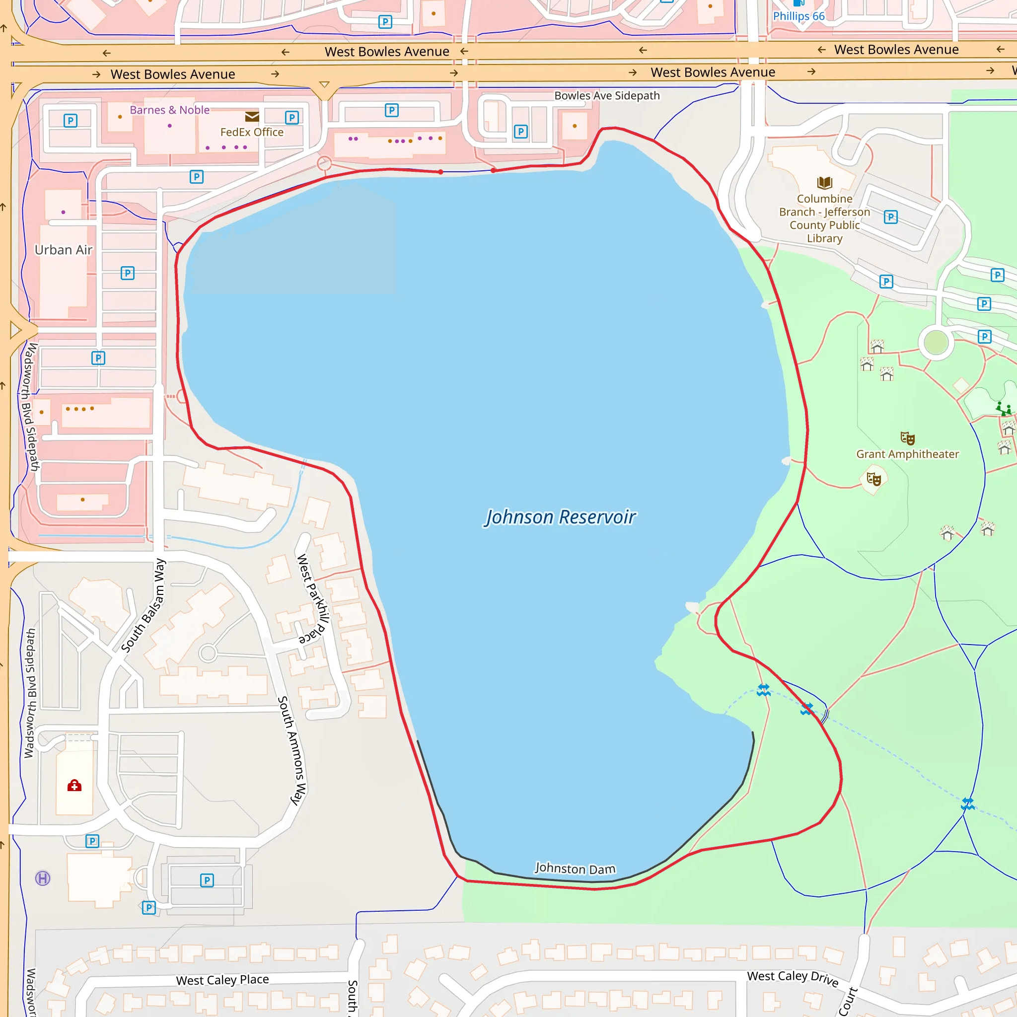 Johnson Reservoir Loop mobile static map