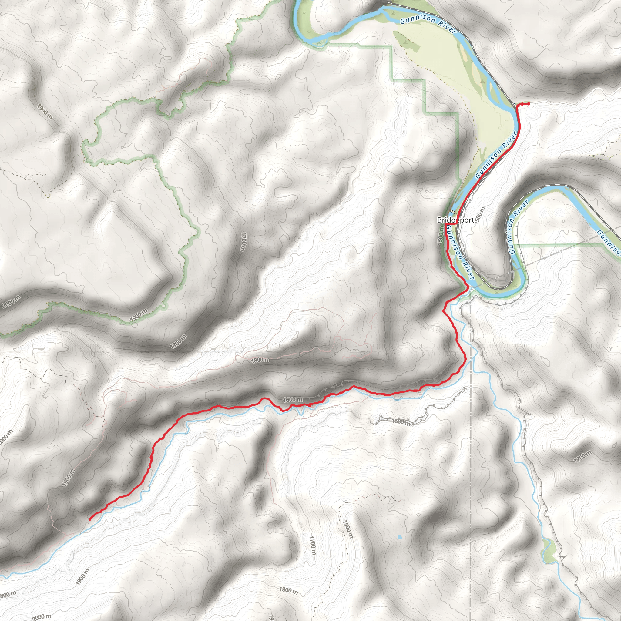 Gunnison River via Big Dominguez Canyon Trail mobile static map