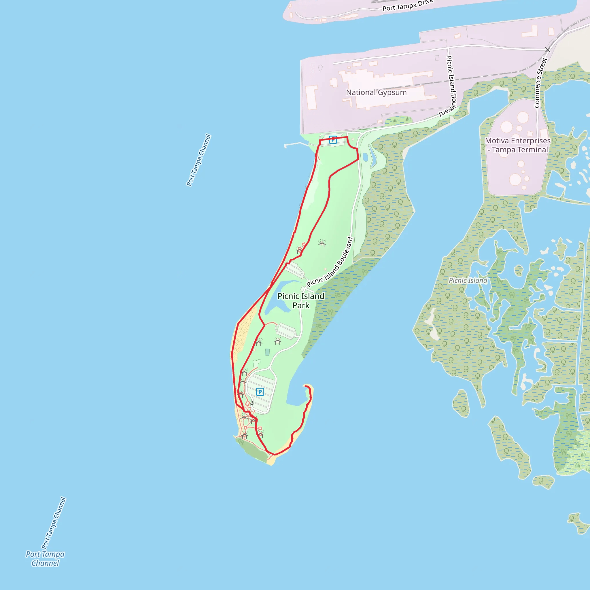 Picnic Island Park Loop mobile static map