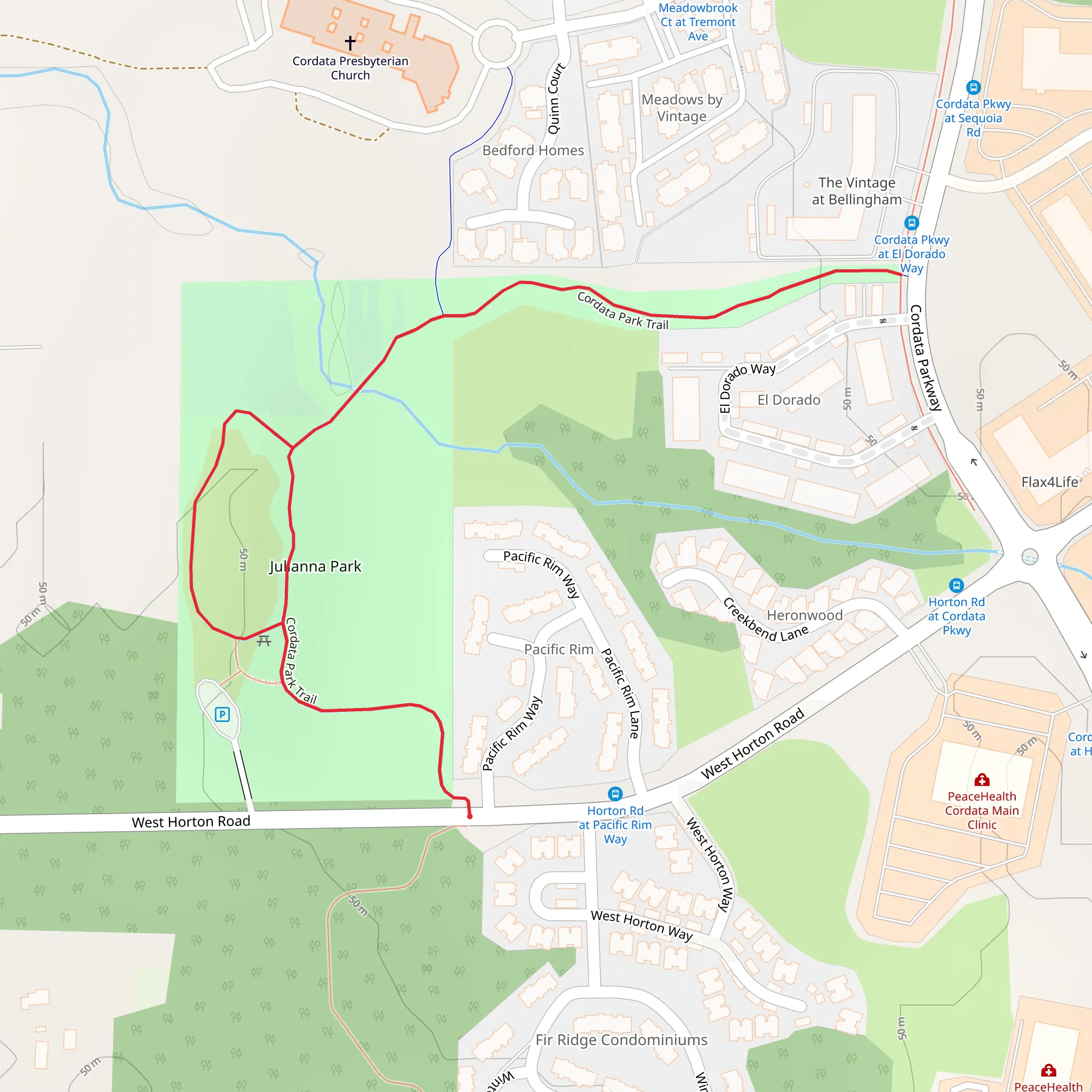 Cordata Park Trail - Julianna Park mobile static map
