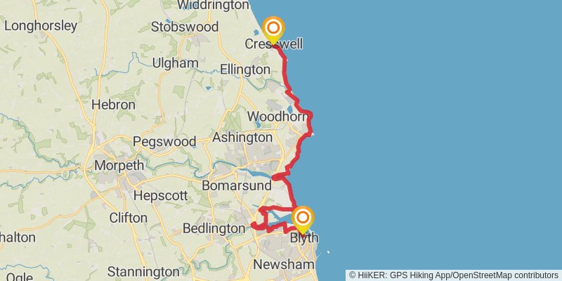 England Coast Paths - Northeast stage 12 Map