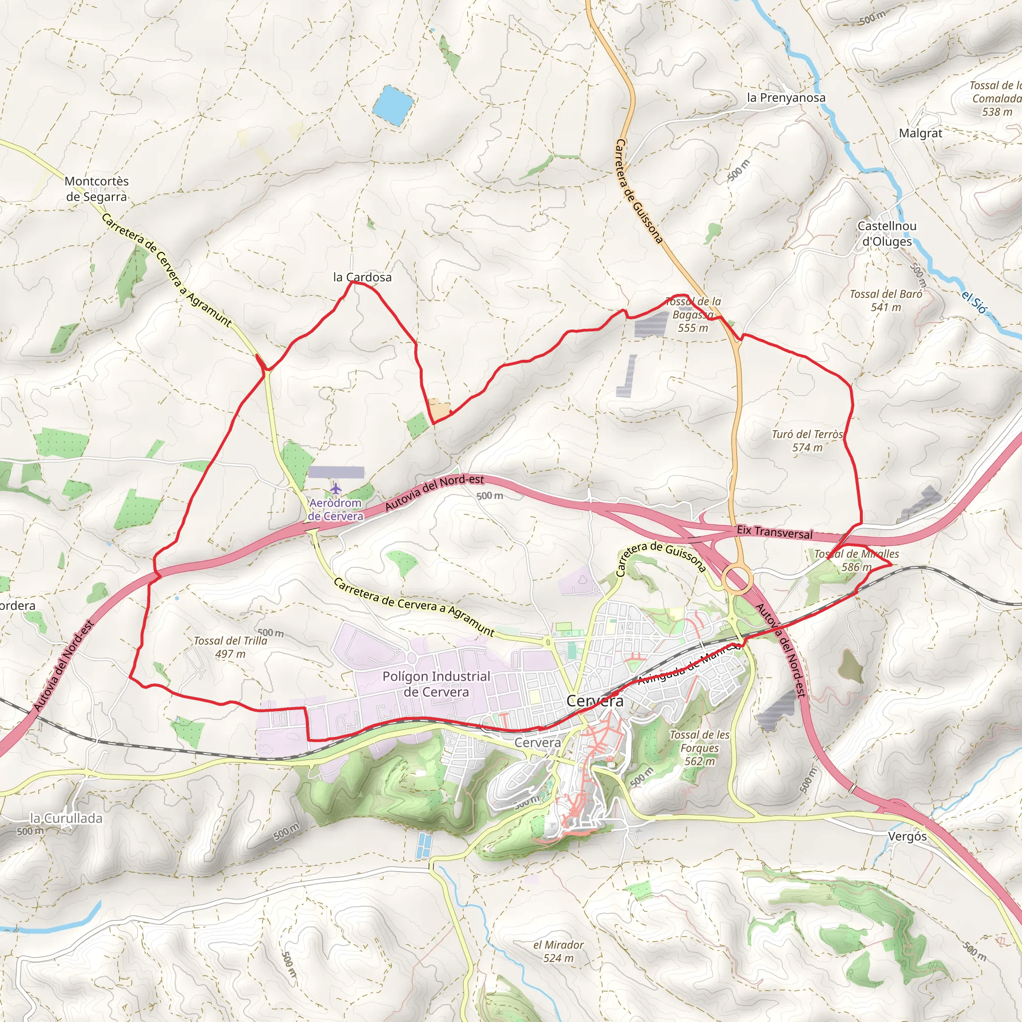 Northern Circuit of Cervera PR C 140 mobile static map