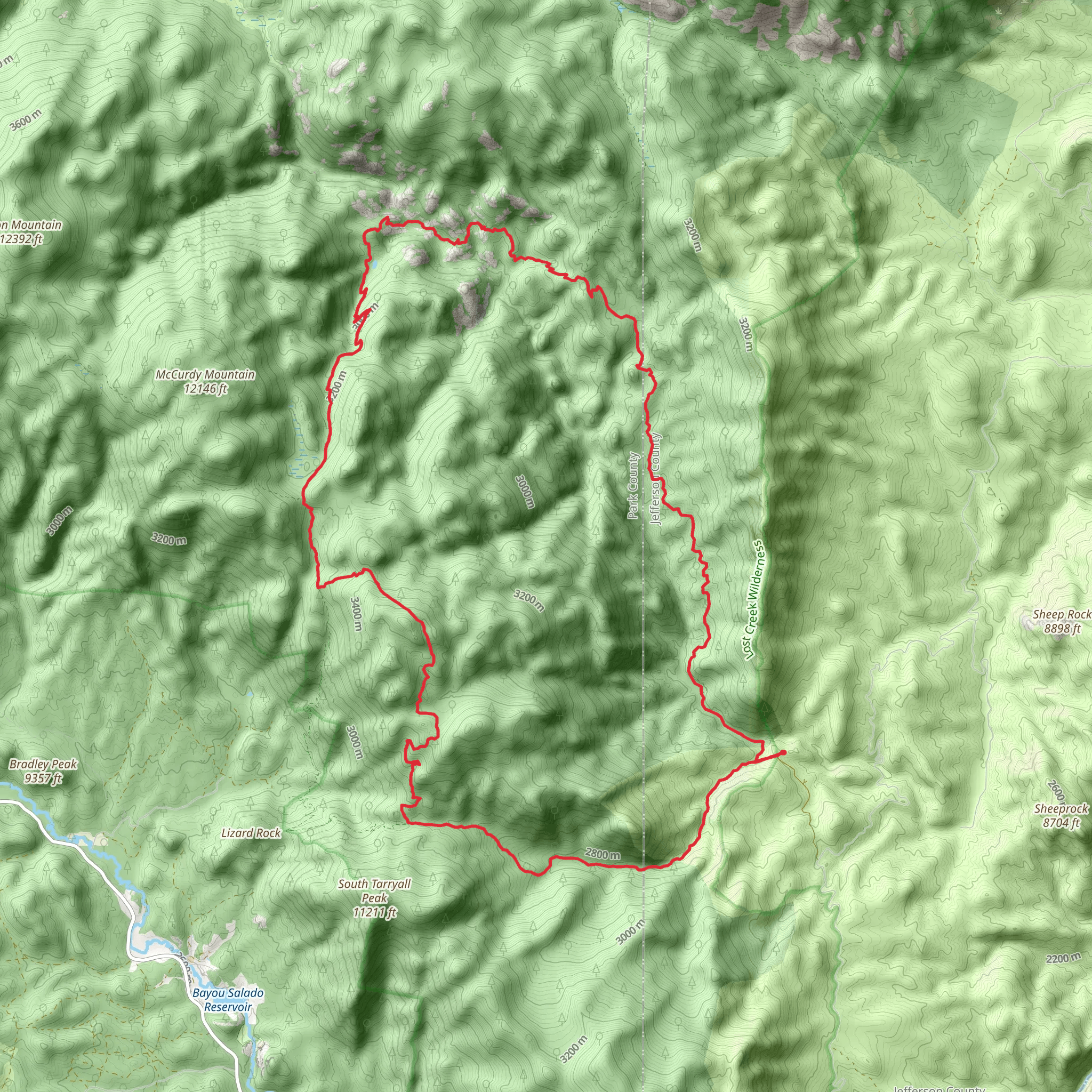 Goose Creek, McCurdy Park and Hankins Pass Loop mobile static map