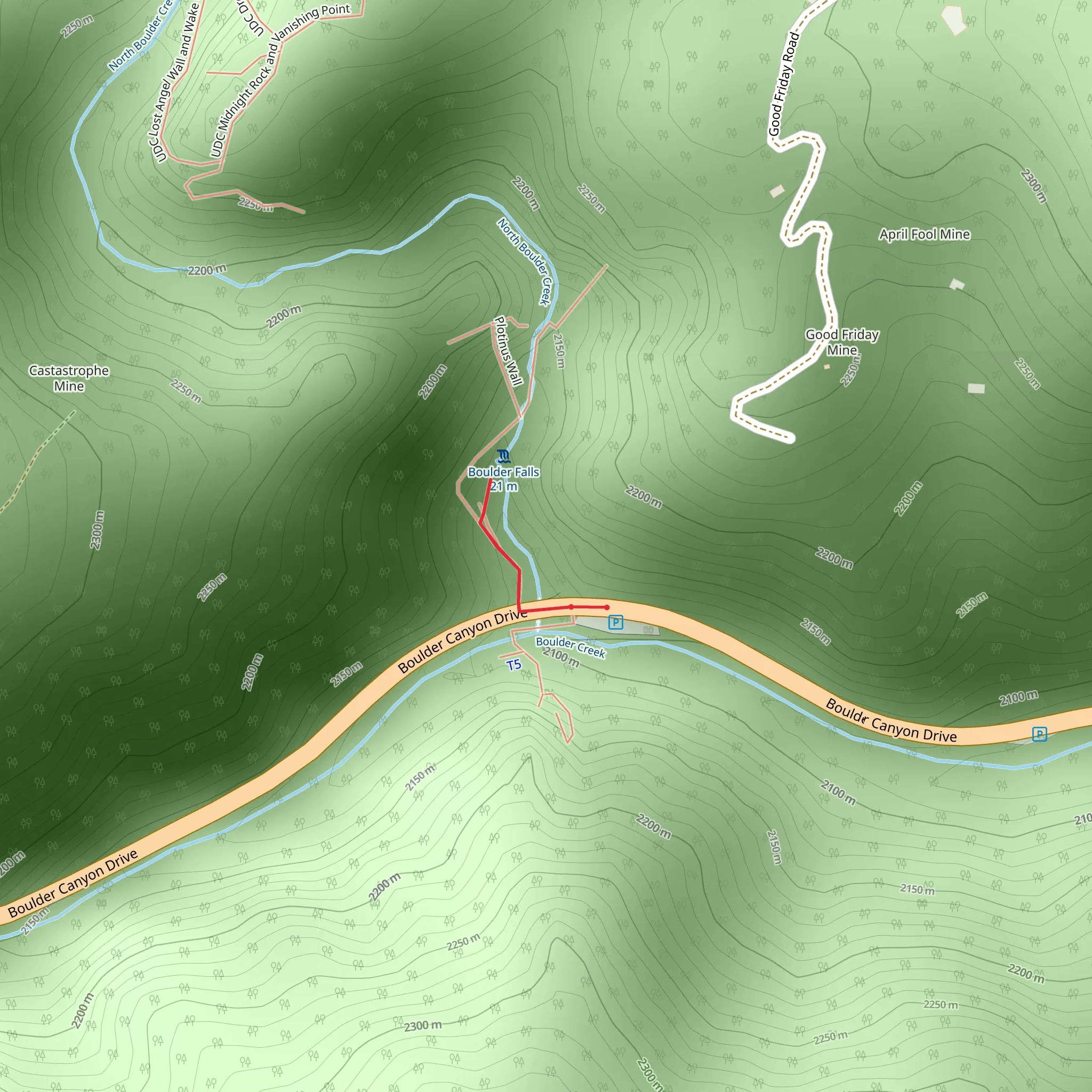 Boulder Falls mobile static map
