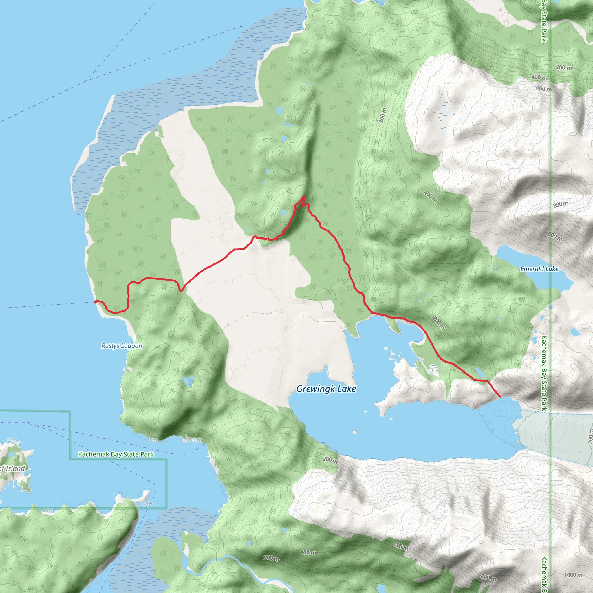 Grewingk Lake Trail mobile static map