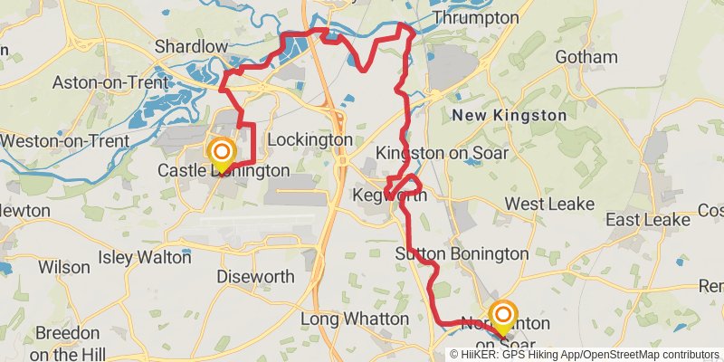 Leicestershire Border Loop Walk stage 2 Map