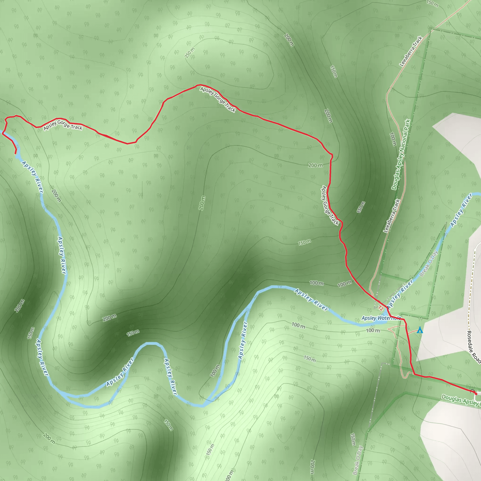Apsley River Waterhole and Gorge Walk mobile static map