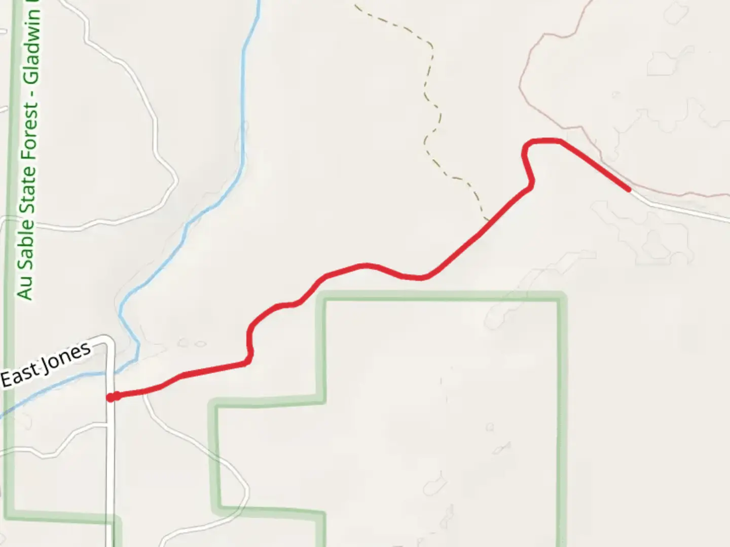 An image depicting the trail White Feather Road and its surrounding area.