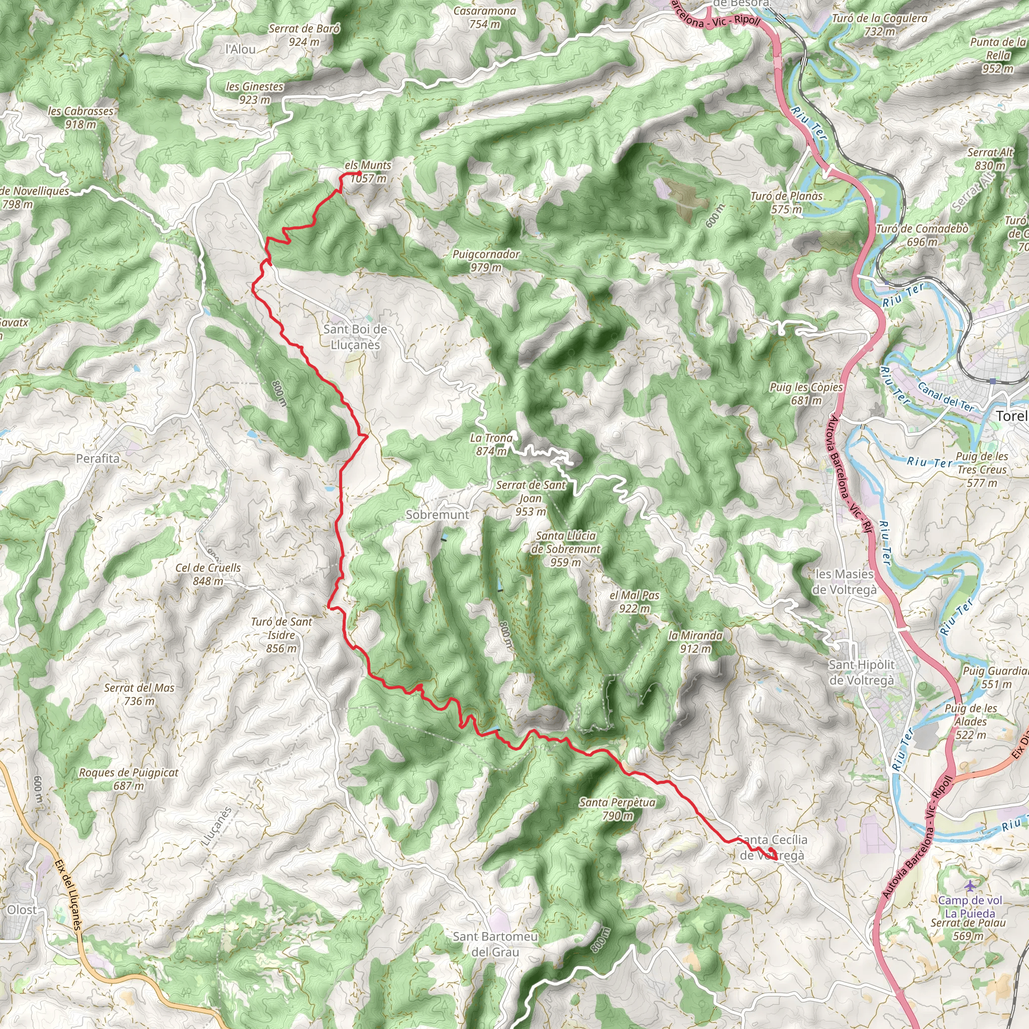 Route of the Sorreigs PR C 46 mobile static map