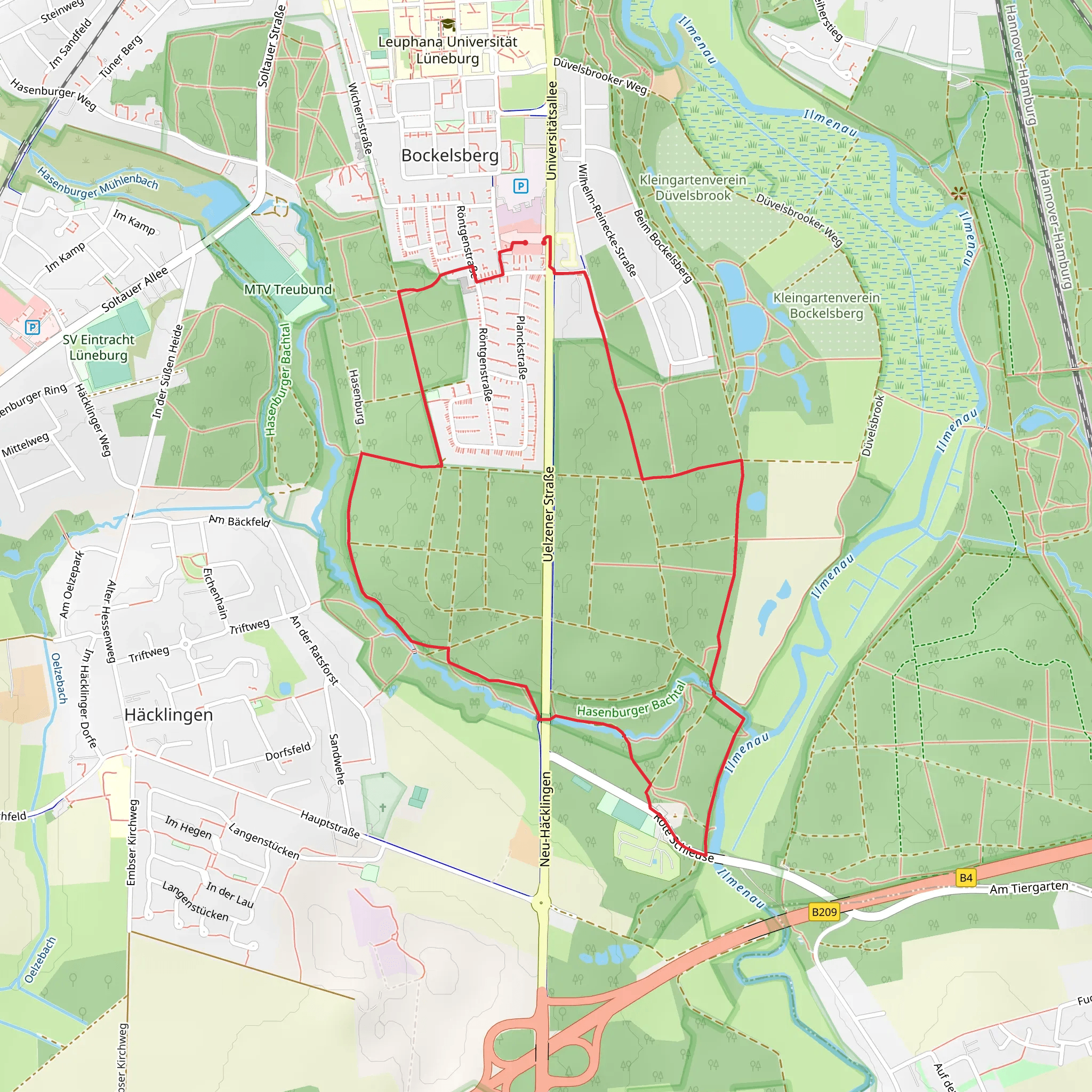 Gaußstraße and Häcklingen Loop mobile static map