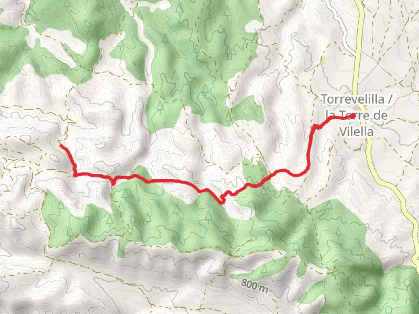 An image depicting the trail Torrevelilla - Discalced Carmelite Convent PR TE 014b and its surrounding area.