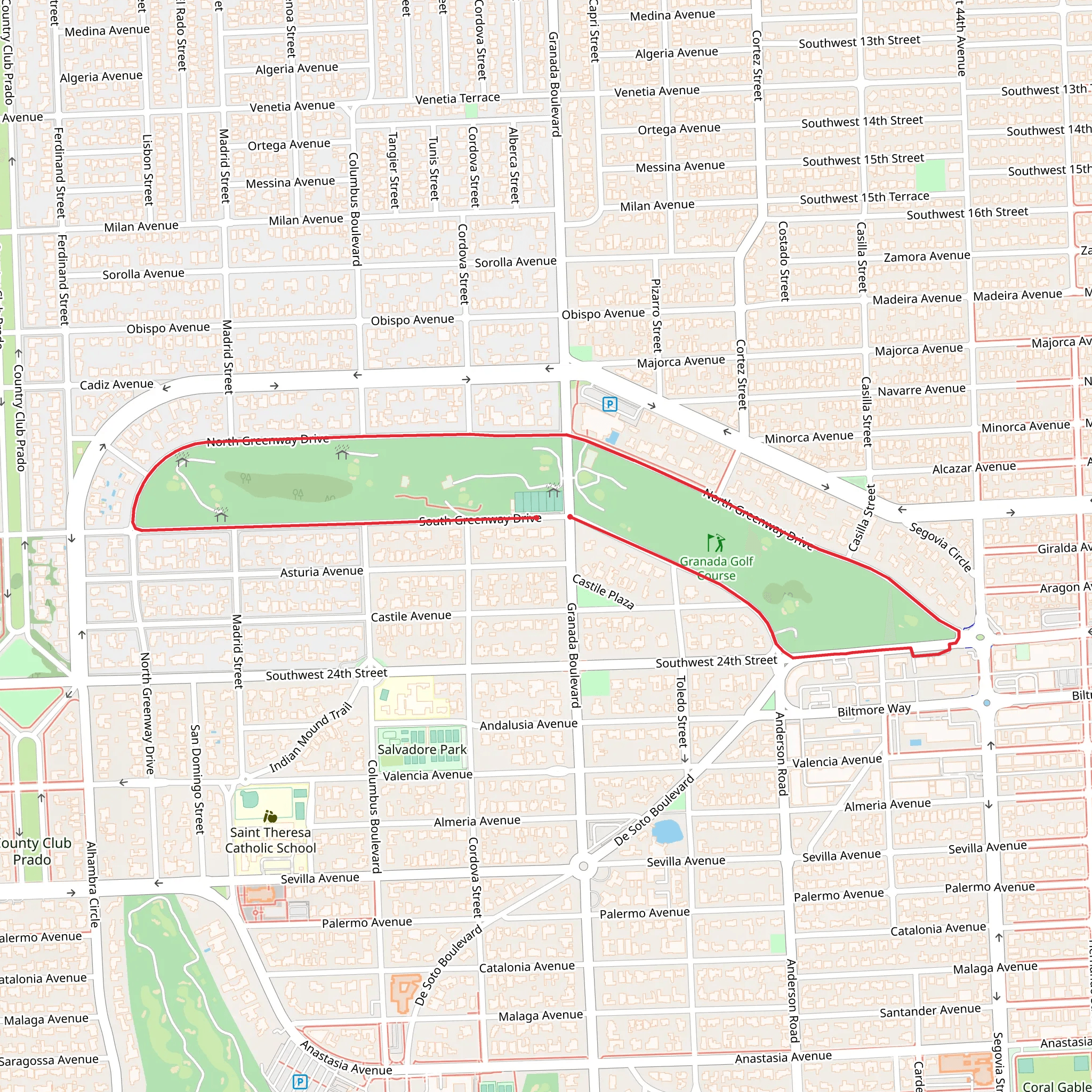 Granada Golf Course Loop mobile static map