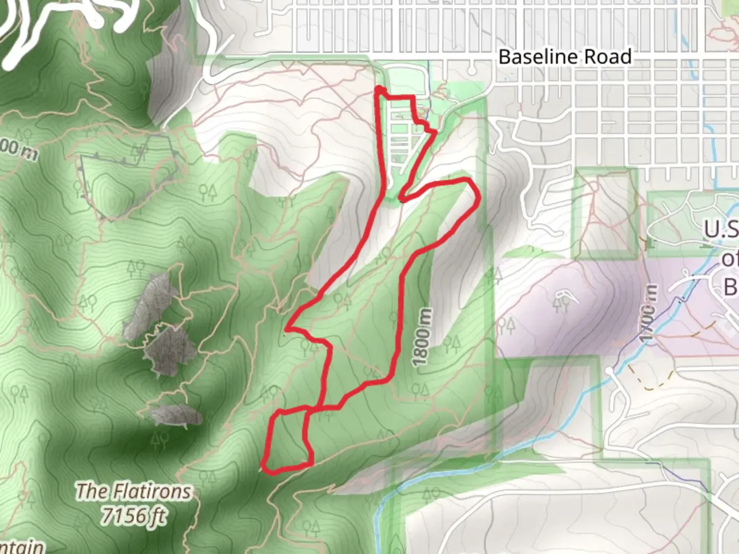 An image depicting the trail Bluebell Hiking, Woods Quarry and Enchanted Mesa Loop Trail and its surrounding area.