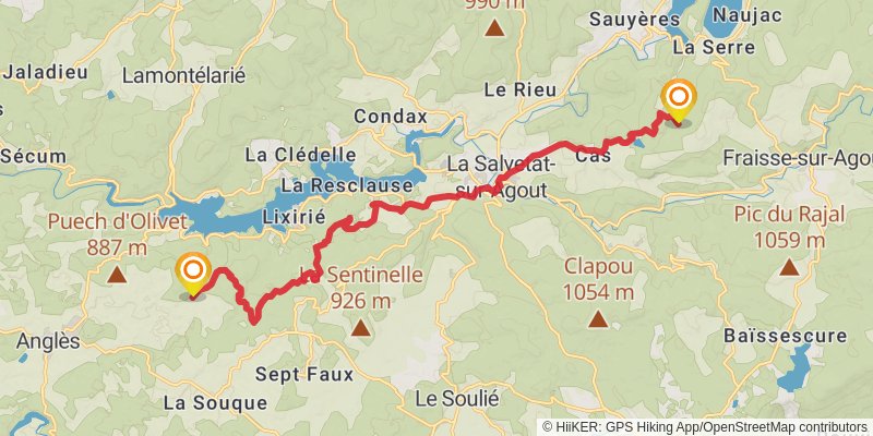 Camino Menton-Candanchu via Arles stage 37 Map