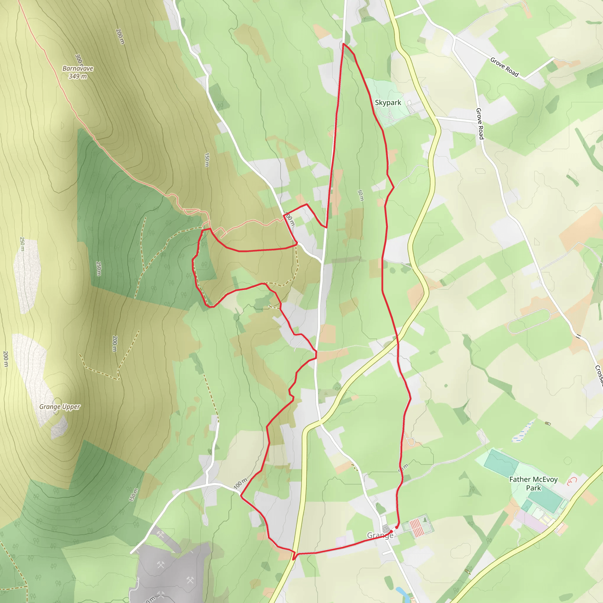 Grange Loops - Rooskey Loop mobile static map