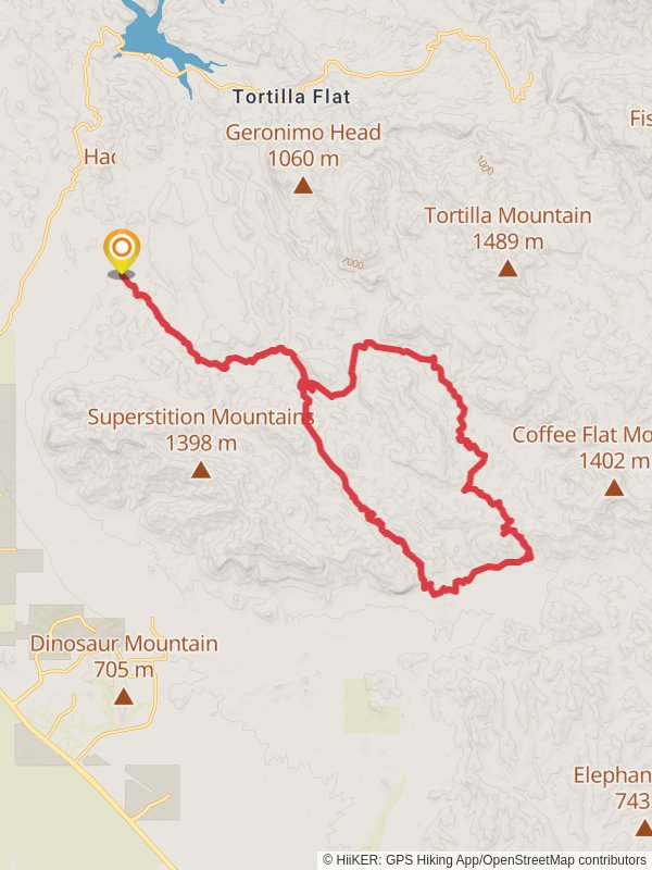 Dutchman and Peralta Trail mobile static map