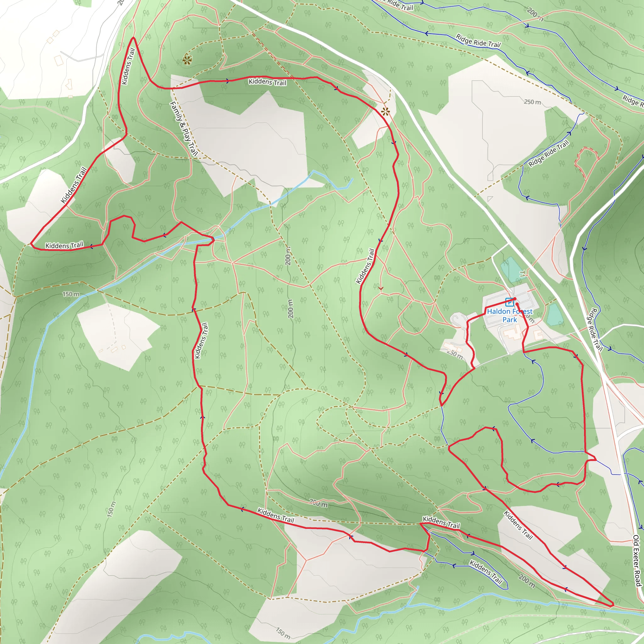 Great Haldon Walk via Haldon Forest Park mobile static map