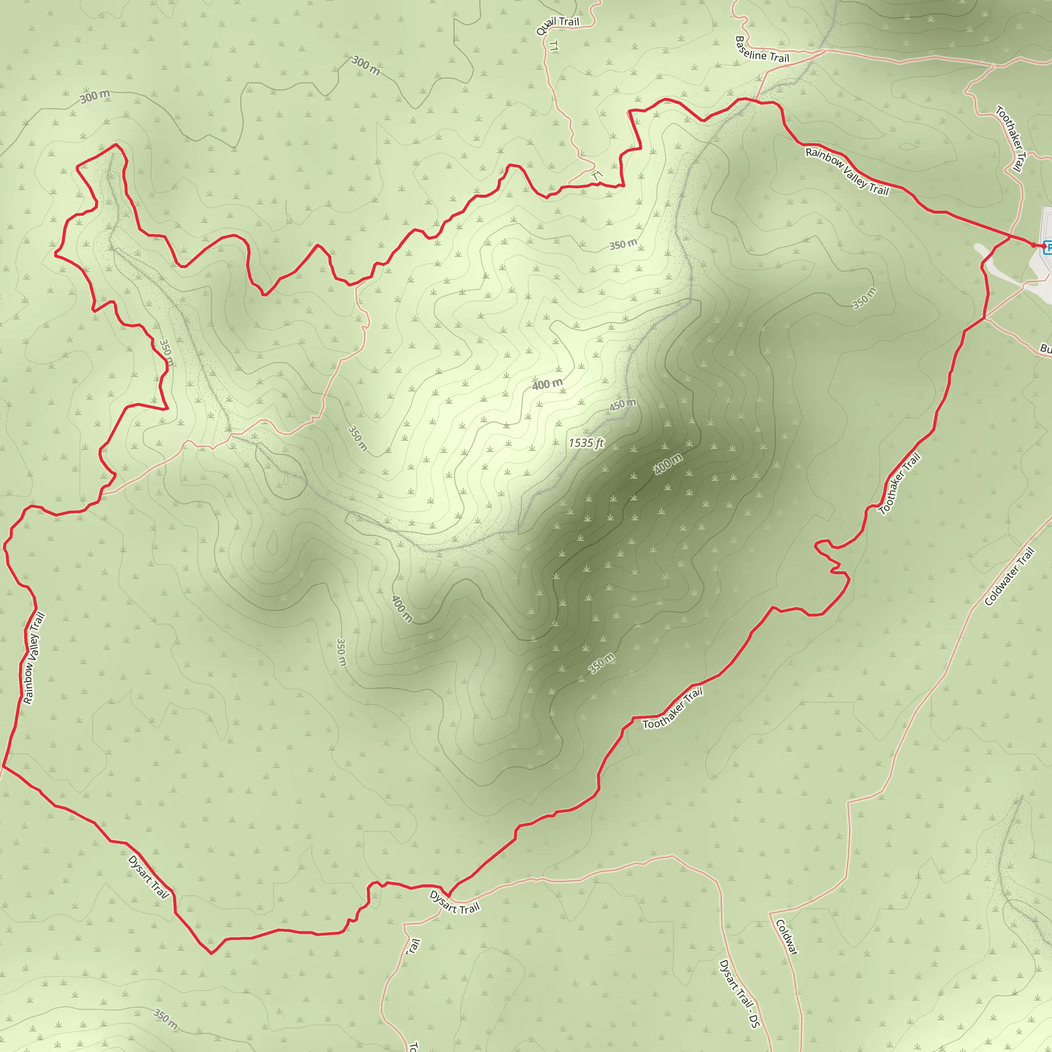 Rainbow Valley and Toothaker Loop Trail mobile static map