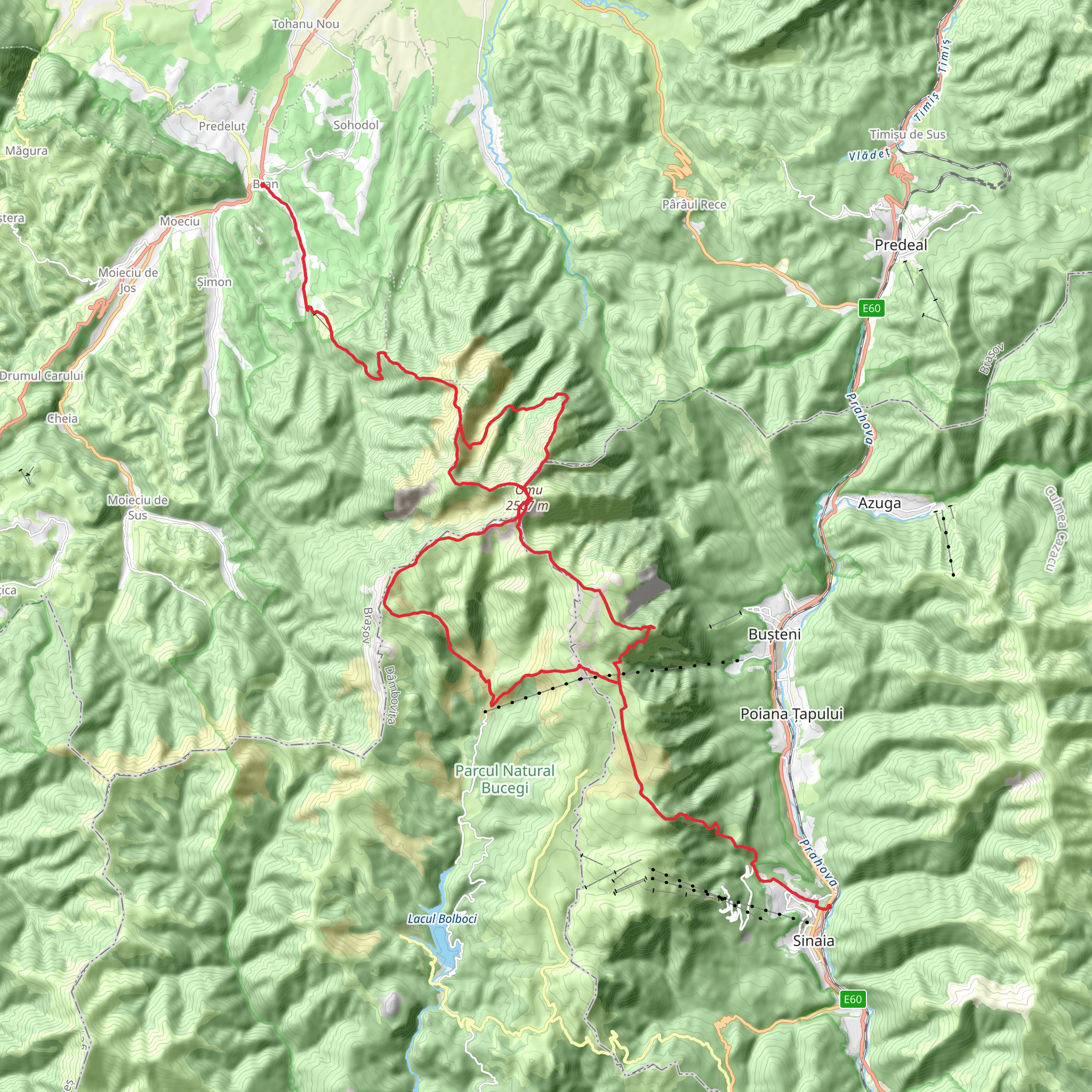 Bucegi Massif mobile static map