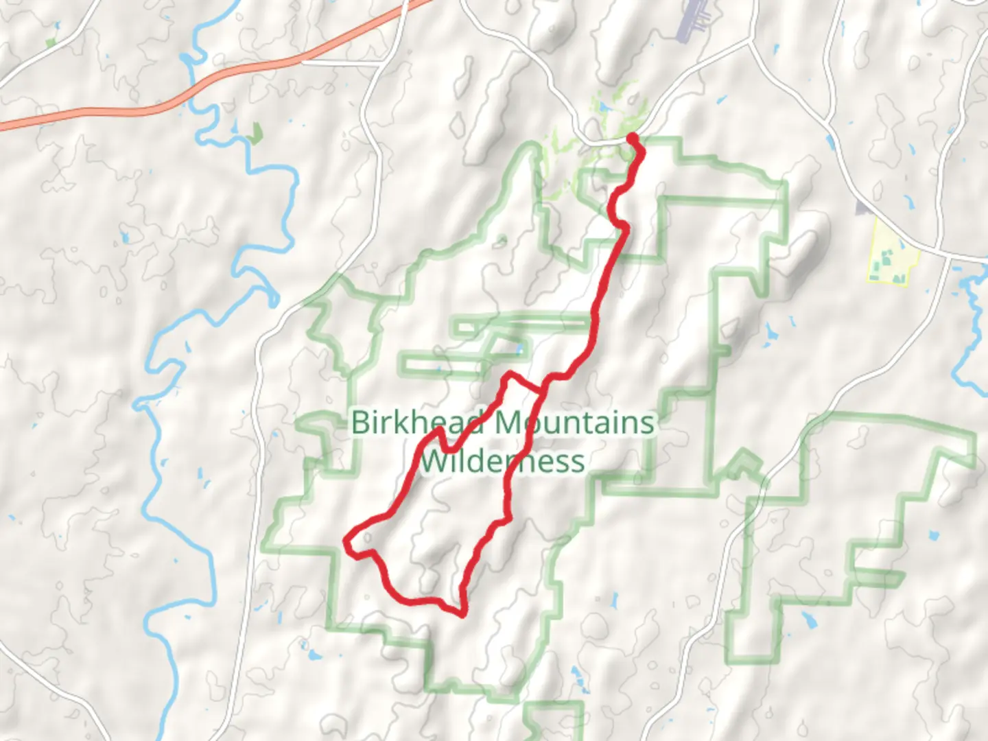 An image depicting the trail Coolers Knob Mountain - Birkhead Mountain Trail and its surrounding area.