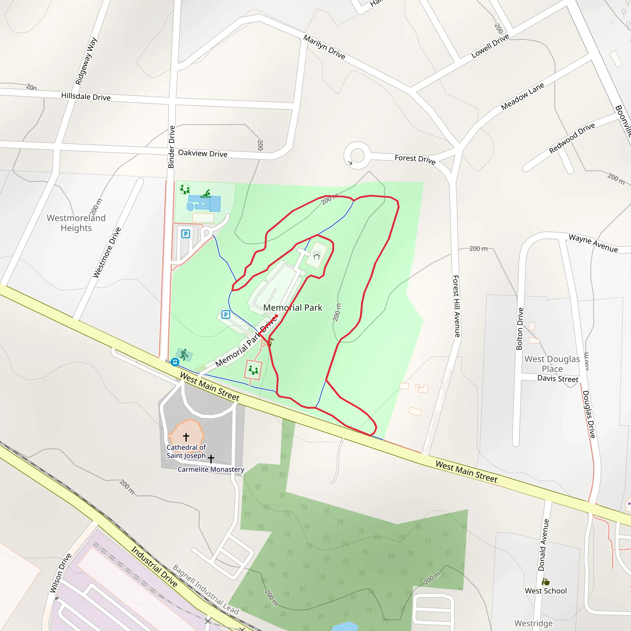 Memorial Park Loop mobile static map
