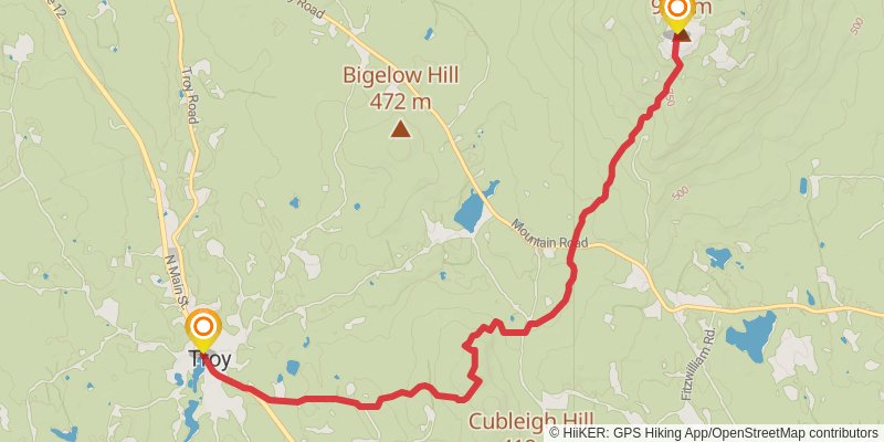 Metacomet-monadnock Trail stage 12 Map