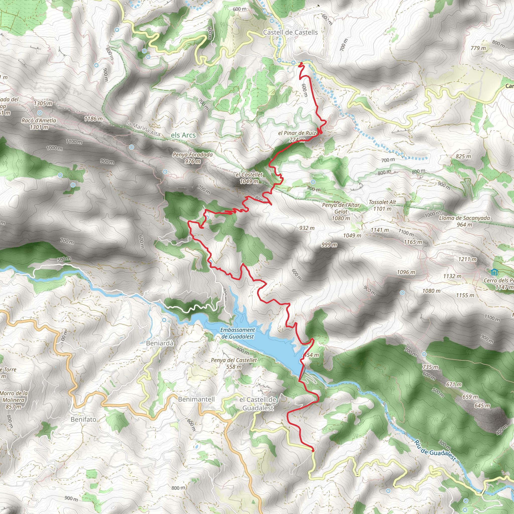 Guadalest - Castells de Castells PR CV 19 mobile static map