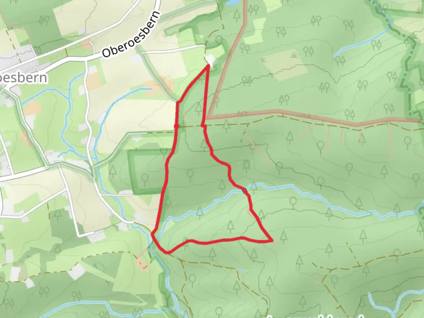 An image depicting the trail Bieber Rundweg and Luerwaldrunde Loop and its surrounding area.