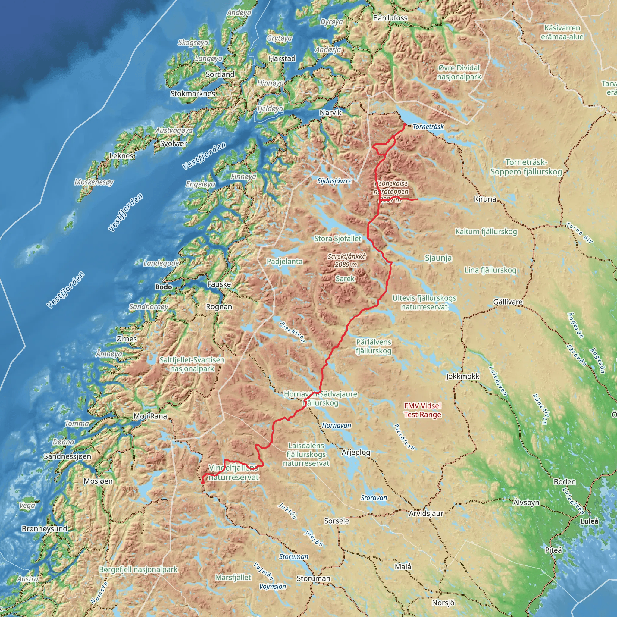 Kungsleden North mobile static map