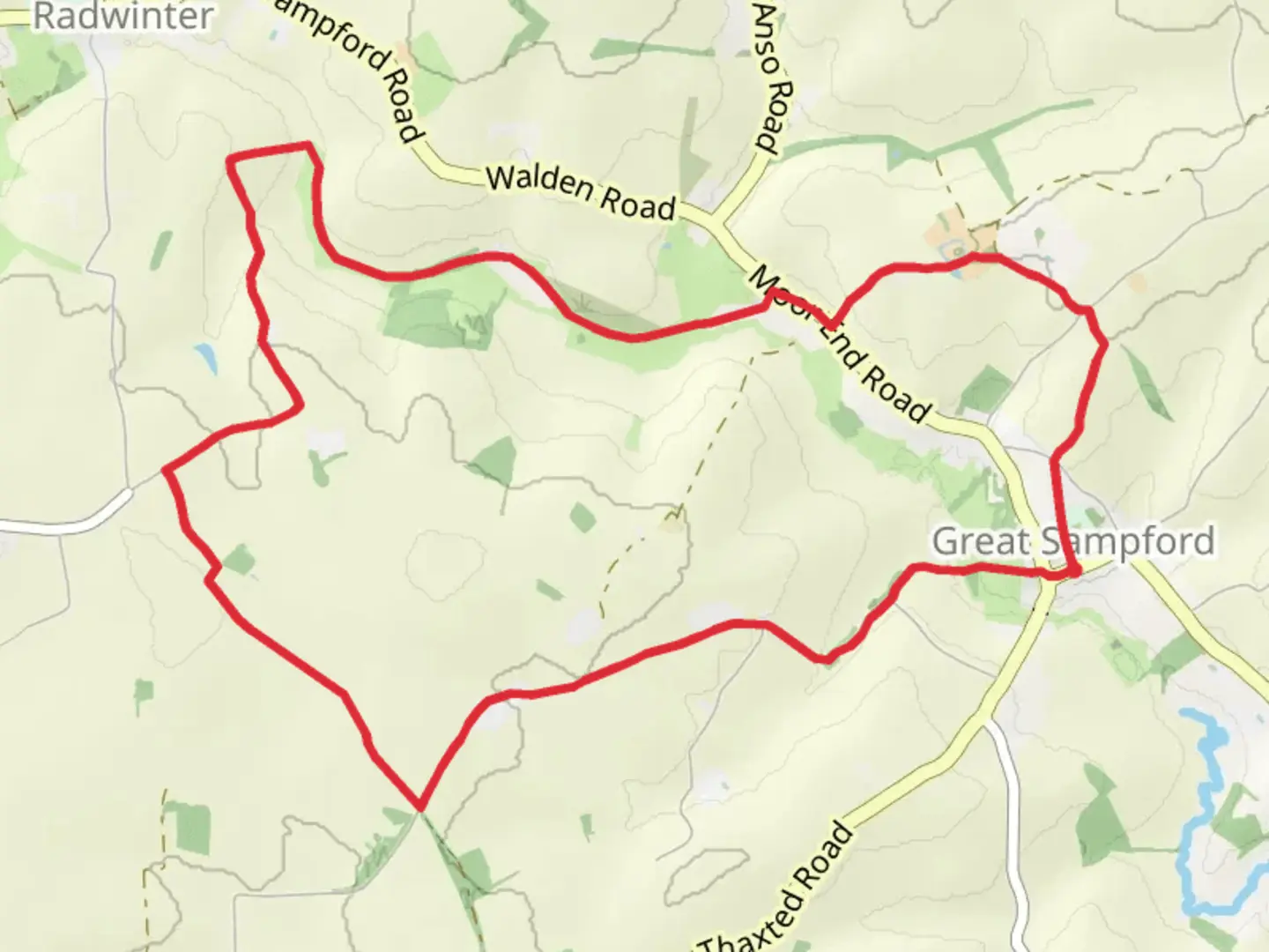 An image depicting the trail Great Samford Western Loop and its surrounding area.